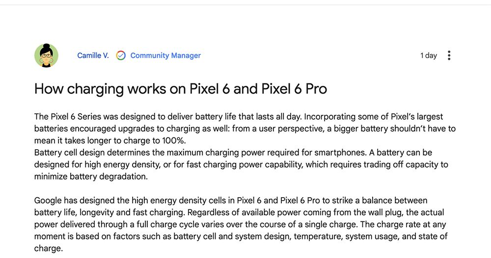 Google 解釋 Pixel 6 快充規格誤解