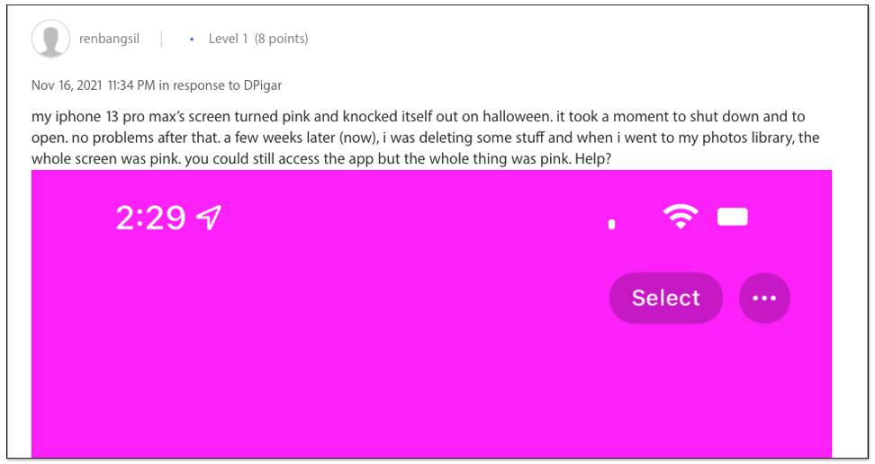 你的 iPhone 13 螢幕顏色變粉紅色嗎？Apple 確認是軟體 Bug 錯誤導致 - 電腦王阿達