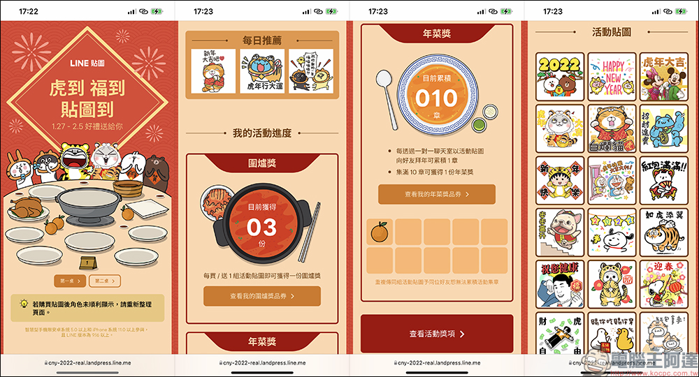 LINE 貼圖「虎到 福到 貼圖到」新春活動，有機會拿 iPhone 13 、LINE POINTS 等好禮 - 電腦王阿達