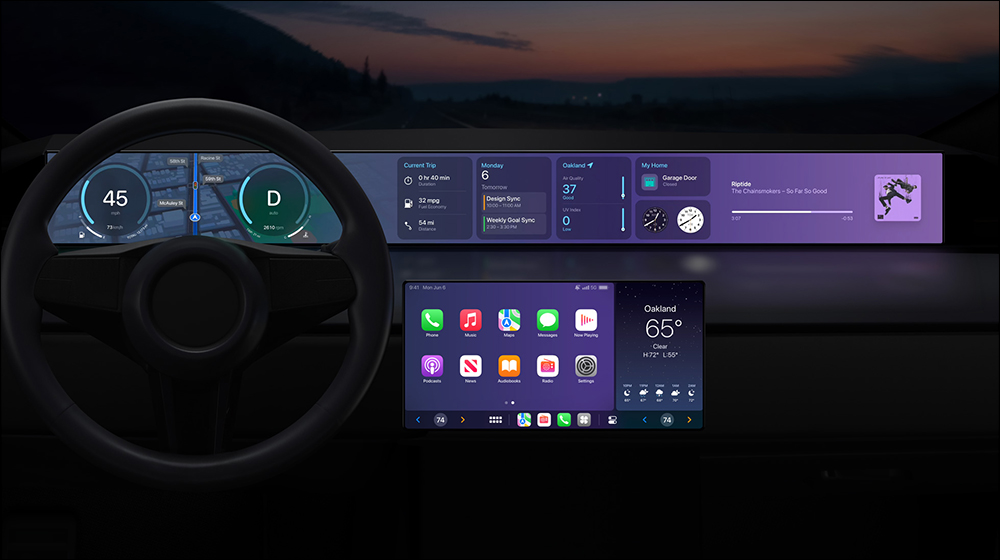 Apple 展示全新一代 CarPlay 介面：與車輛硬體深度整合，結合車內多螢幕、支援各項車輛資訊顯示與功能操作 - 電腦王阿達