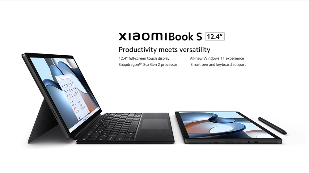 小米旗下首款二合一筆電 Xiaomi Book S 12.4 海外發表：搭載高通 Snapdragon 8cx Gen 2 處理器、運行 Windows 11 - 電腦王阿達