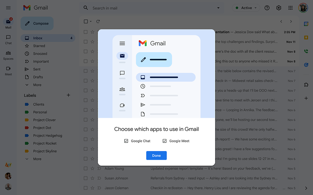 網頁版 Gmail 導入 Material You 設計，還能透過設定讓你忘了 Chat 與 Meet - 電腦王阿達