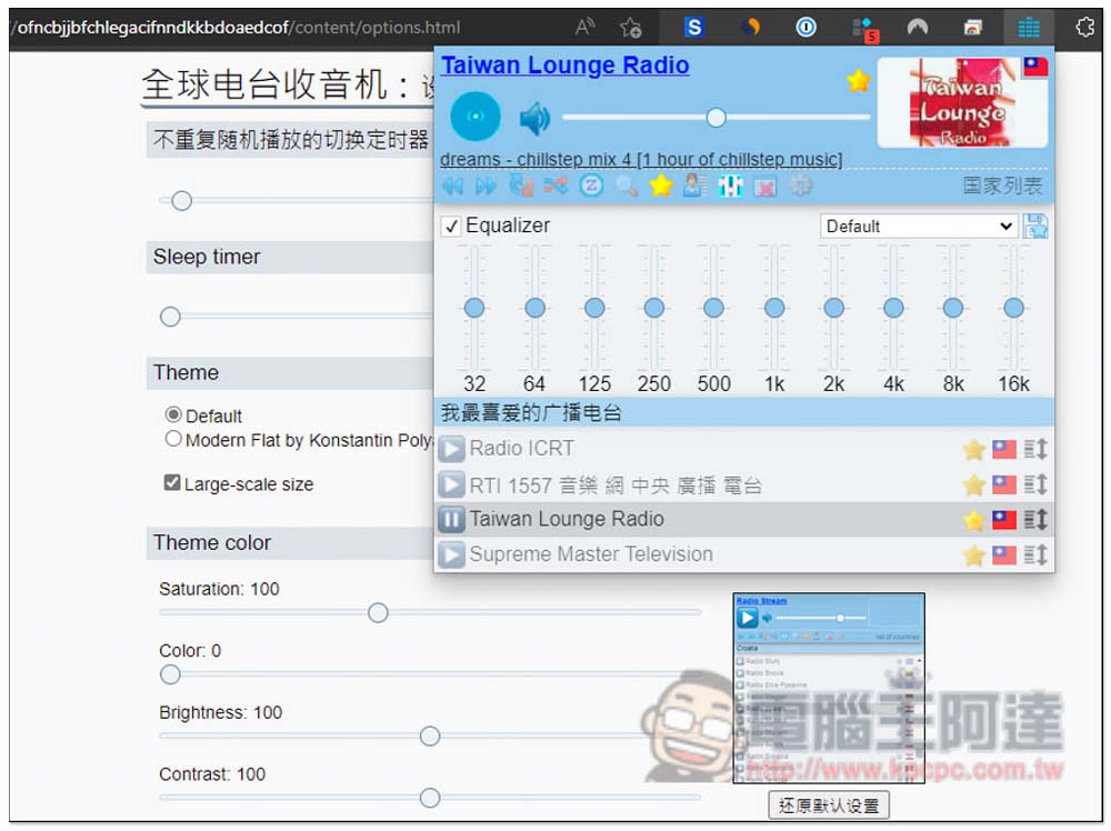 Worldwide Radio 內建 5 萬個各國廣播電台的擴充功能，打開瀏覽器就能聽 - 電腦王阿達