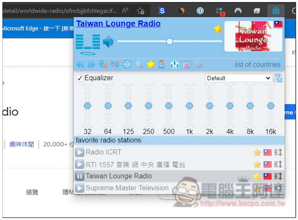 Worldwide Radio 內建 5 萬個各國廣播電台的擴充功能，打開瀏覽器就能聽 - 電腦王阿達