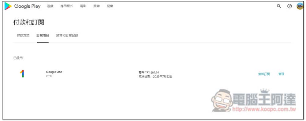 一年不到 500 台幣！教你訂閱土耳其 Google One 2TB 方案（免 VPN） - 電腦王阿達