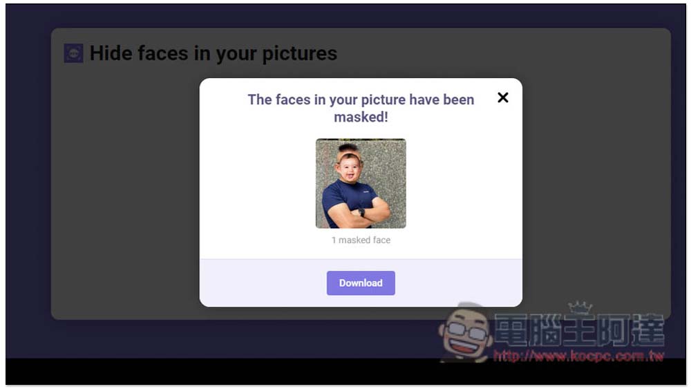 Hide faces in your pictures 自動將照片上的人臉打上馬賽克、小貼圖，免上傳直接在瀏覽器完成 - 電腦王阿達