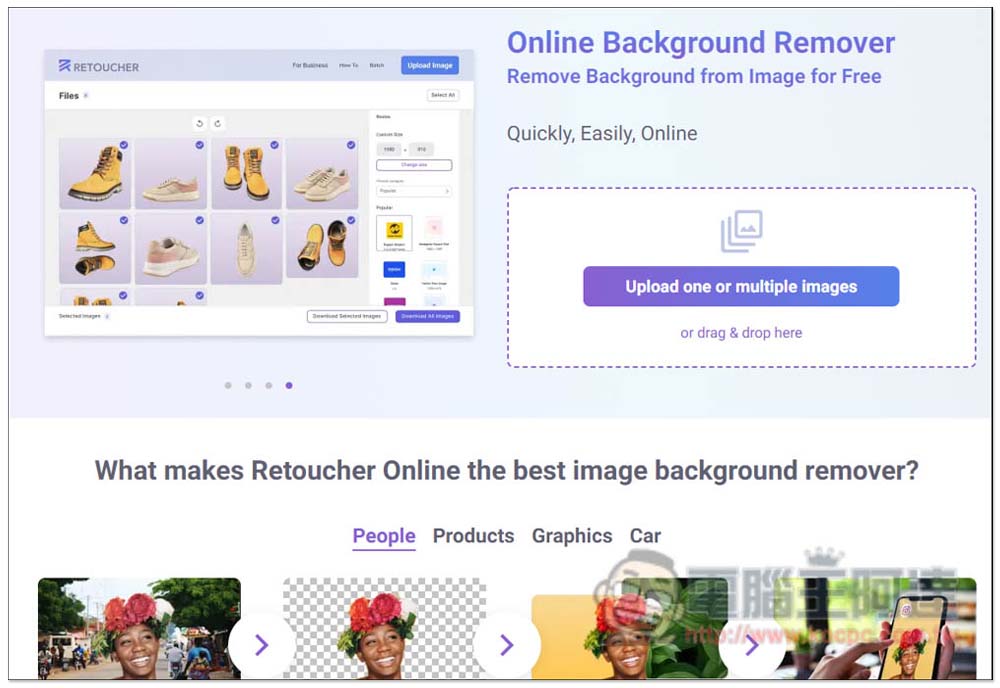 Retoucher 一鍵線上自動去背，效果超好，還提供各種背景讓你直接套用 - 電腦王阿達