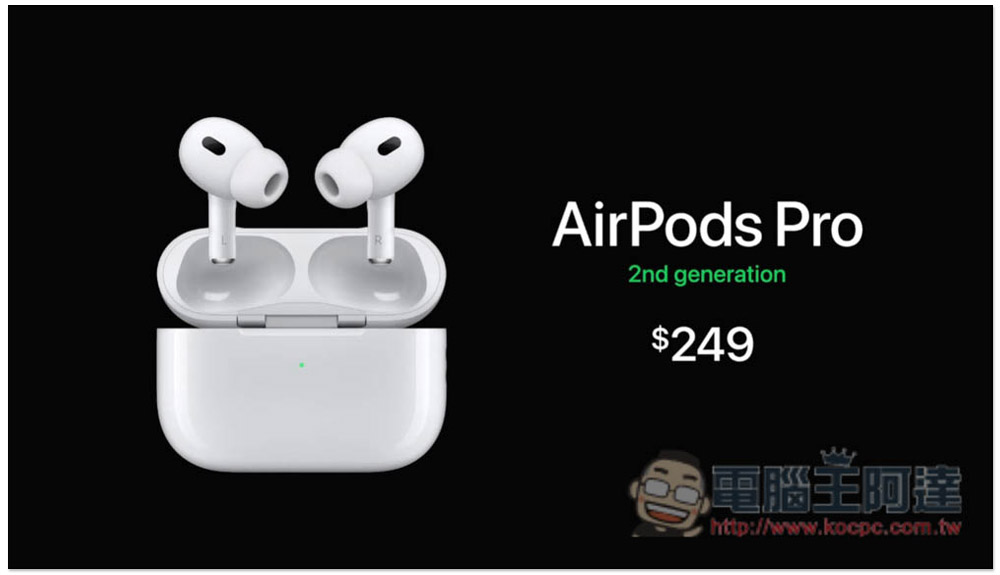 AirPods Pro 2 正式發表！搭載全新 H2 晶片，音質提升，更強的主動降噪和通透模式 - 電腦王阿達