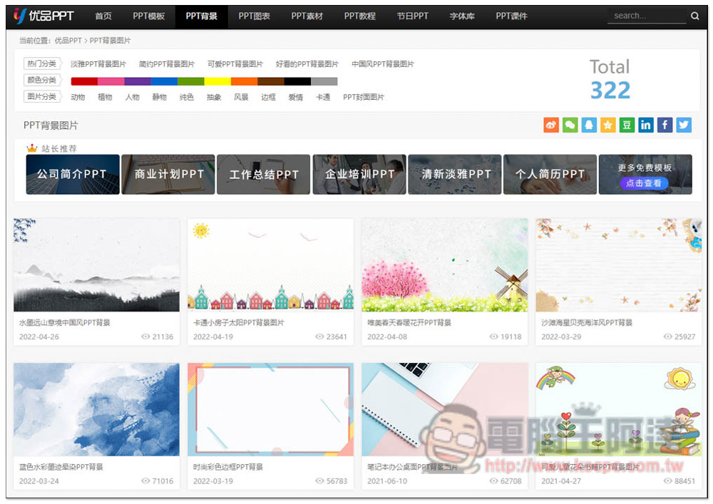 優品 PPT 提供數千個免費 PPT 範本樣板，連圖表、背景素材都有 - 電腦王阿達