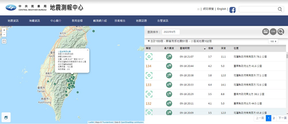 「中央氣象局地震測報中心」網頁 整合官方地震相關資訊供民眾查詢 - 電腦王阿達