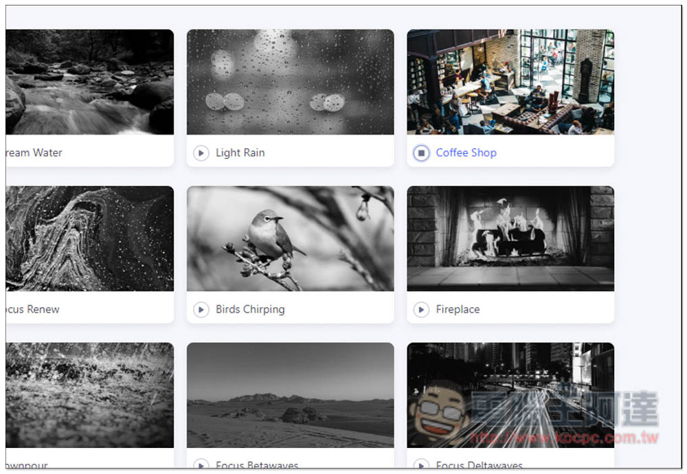 Zen Sounds 提供超過 30 種白噪音的免費線上播放器，提升你的專注力 - 電腦王阿達
