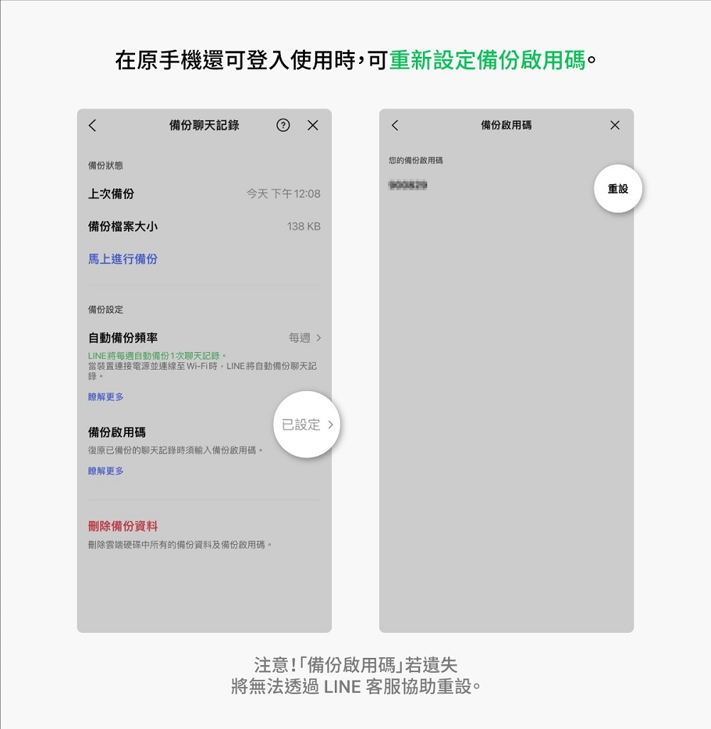 LINE「備份啟用碼」功能 事先設定跨系統換機或裝置遺失可復原兩周內聊天紀錄 - 電腦王阿達