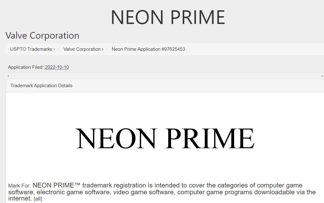 Valve 為一款神祕新作「Neon Prime」註冊商標，立刻在玩家之間引爆各種推測 - 電腦王阿達