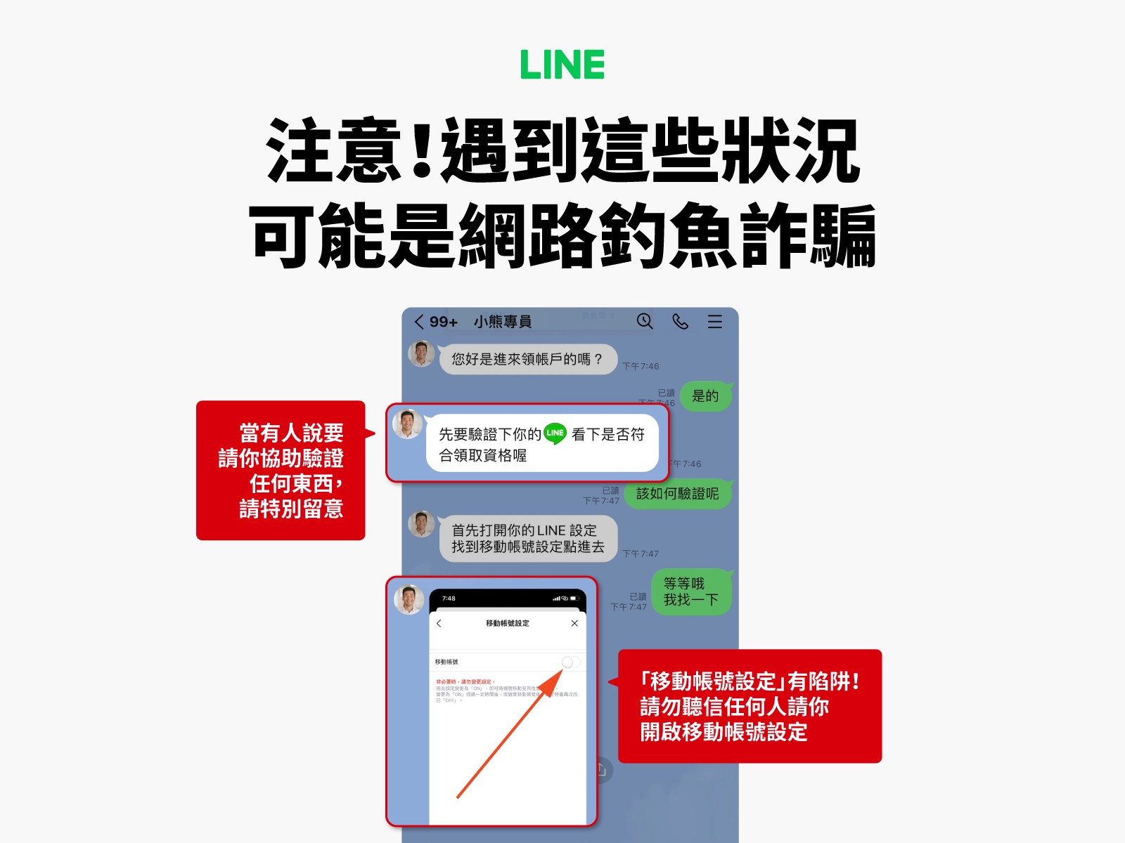 LINE提醒「移動帳號設定」、「輔助認證」機制等詐騙手法 - 電腦王阿達