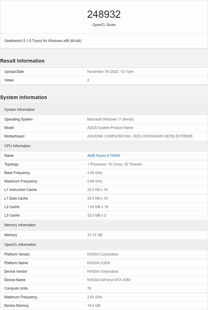 NVIDIA GeForce RTX 4080 的 Geekbench 跑分現身，OpenCL 比 RTX 4090 慢 32% - 電腦王阿達