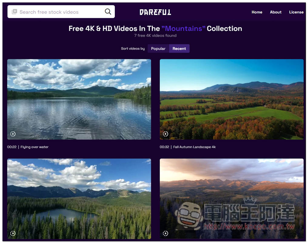 Dareful 提供上百部免費影片短片素材，個人和商用都可以 - 電腦王阿達