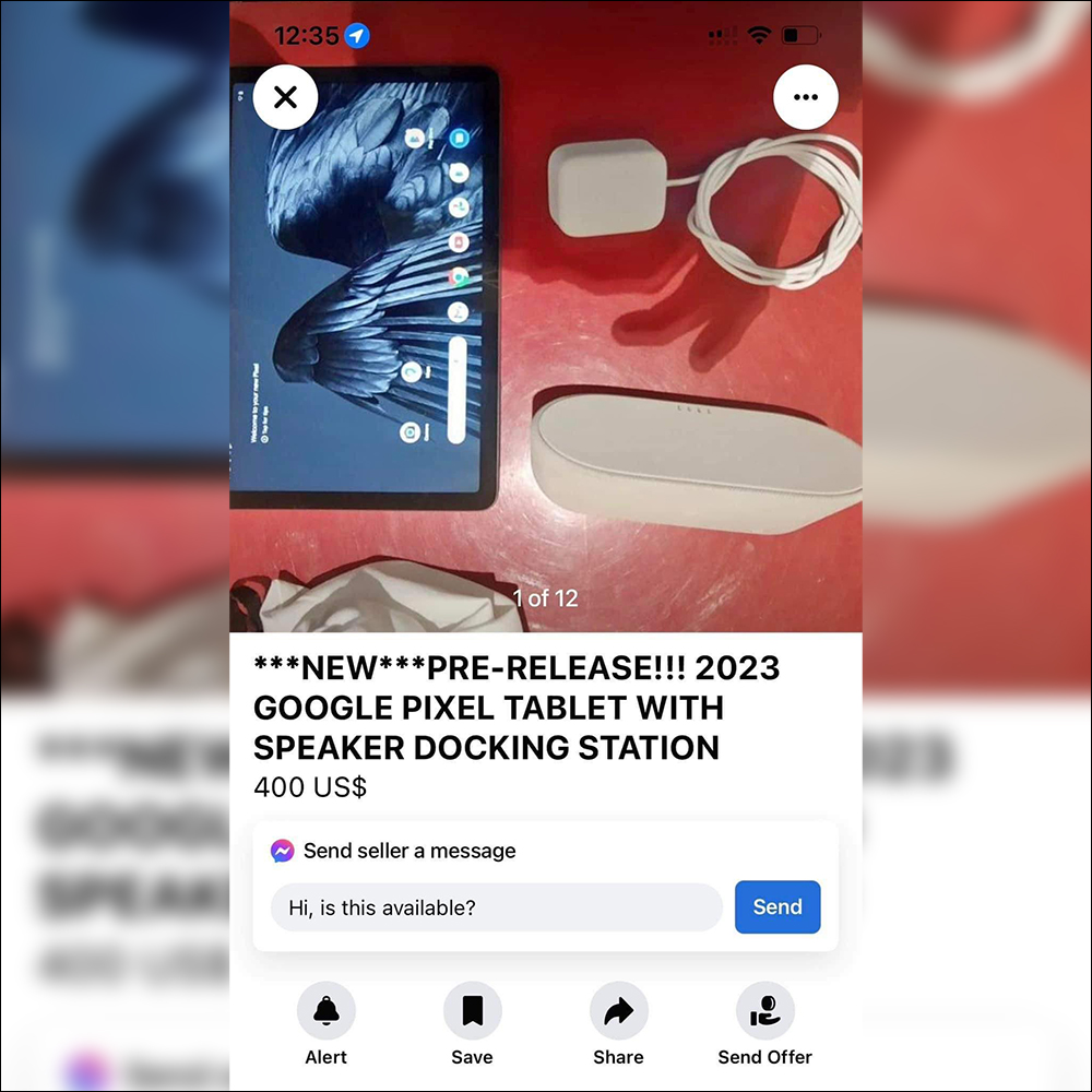 Google Pixel Tablet 和充電喇叭底座提前被上架到 Facebook Marketplace 拍賣 - 電腦王阿達