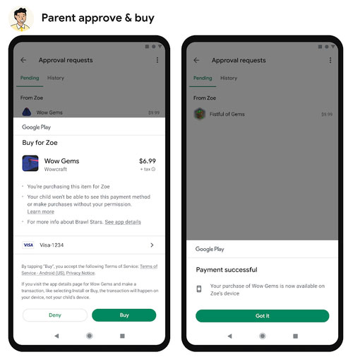 Google Play 商店推出兒童購買核准機制，家長可以選擇是否批准孩子的消費 - 電腦王阿達