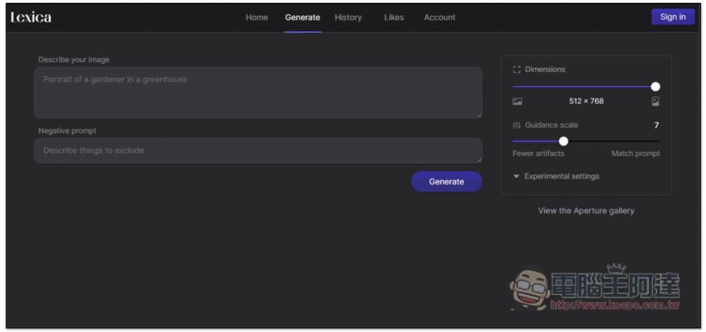 Lexica 輸入文字描述，讓 AI 幫你產生圖片的免費線上工具 - 電腦王阿達