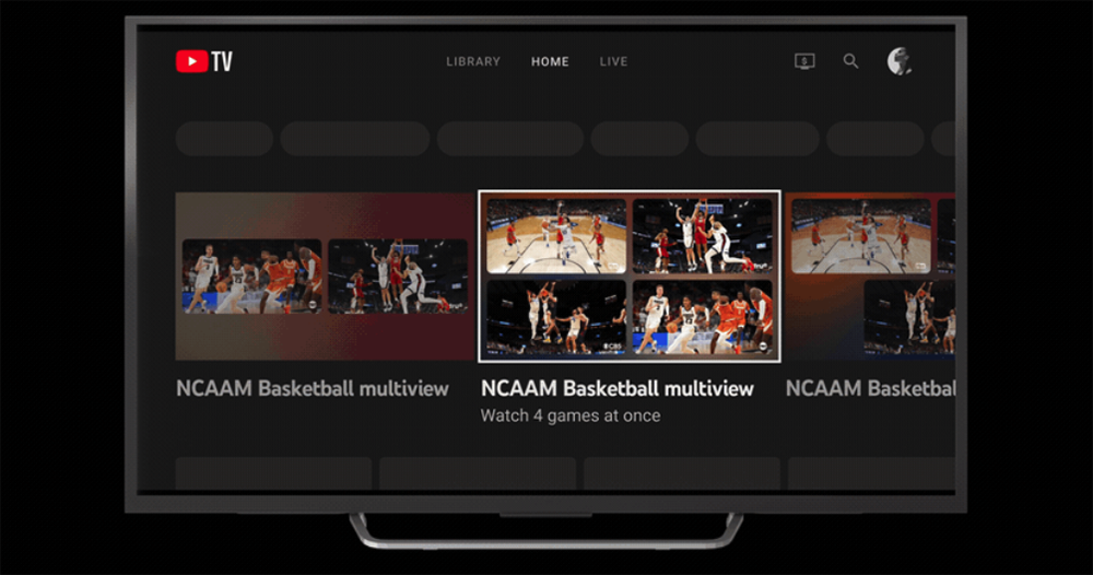 YouTube TV 推出最多四畫面多視窗觀看模式