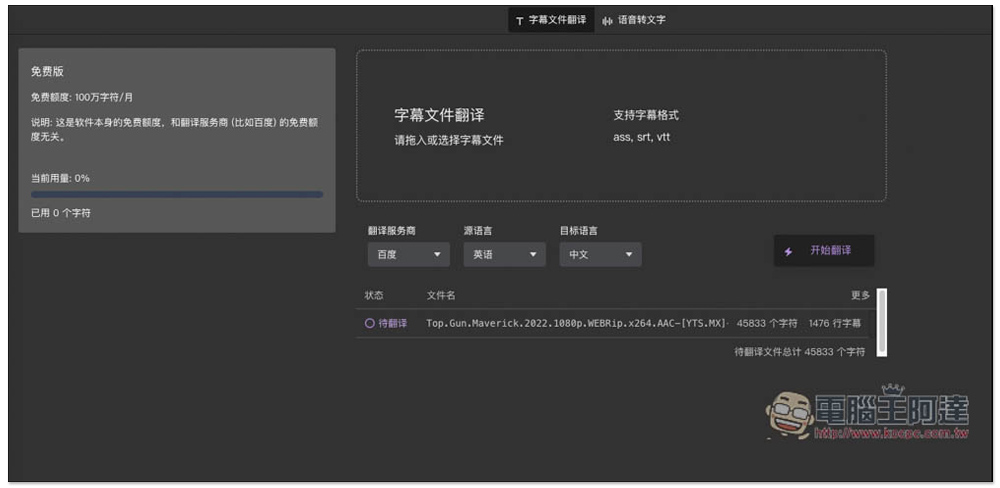 字幕組機翻小助手！一鍵翻譯國外字幕檔成繁體中文，支援 ChatGPT、DeepL、亞馬遜等服務 - 電腦王阿達
