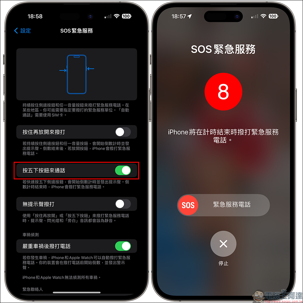 iPhone SOS 緊急服務如何關閉？學會這 1 招，避免誤觸撥打緊急服務電話 - 電腦王阿達