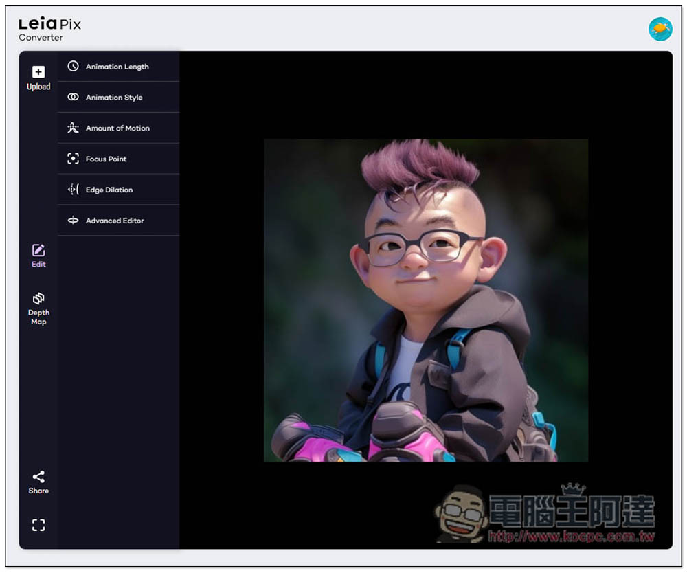 Leiapix Converter 一秒將靜態圖片變 3D 動態，並提供多種檔案格式下載 - 電腦王阿達