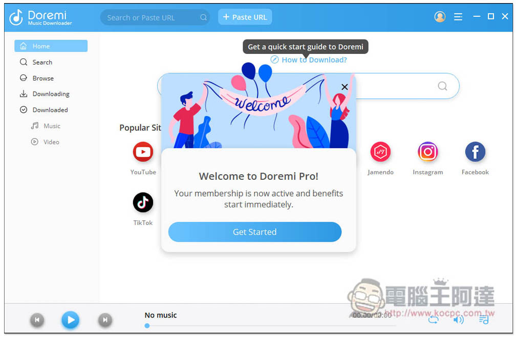 Doremi Music Downloader 限免下載，支援超過 1,000 個網站，YouTube 最高支援 4K 畫質影片、320k MP3 音樂（Windows/Mac） - 電腦王阿達