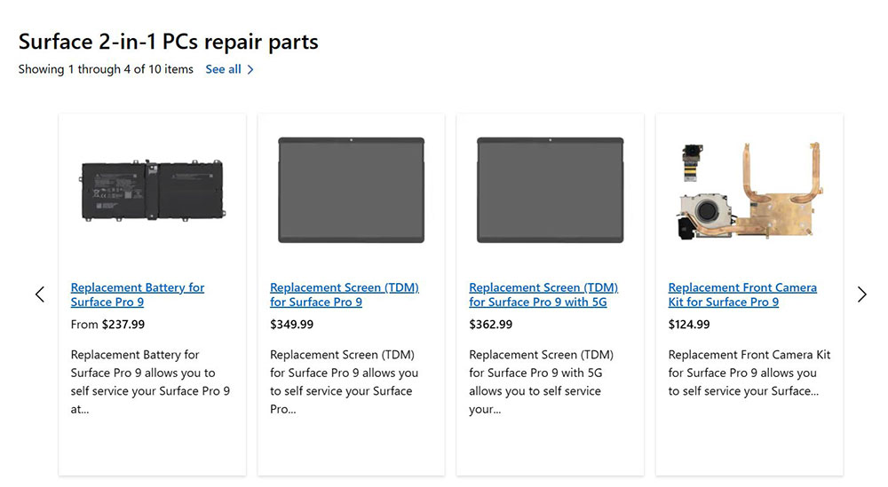 微軟開始在自家網站販售Surface Pro、Laptop 與 Studio自行維修零件 - 電腦王阿達