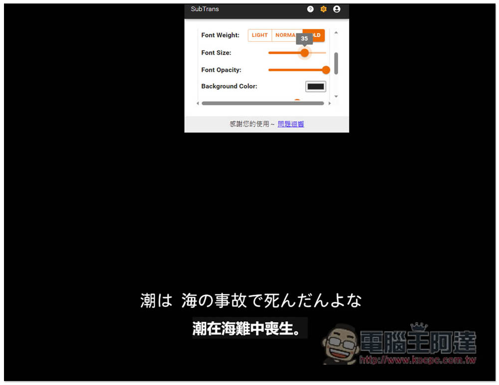 SubTrans 實現 Netflix、Udemy、YouTube 等影音網站即時字幕翻譯，支援雙字幕顯示 - 電腦王阿達