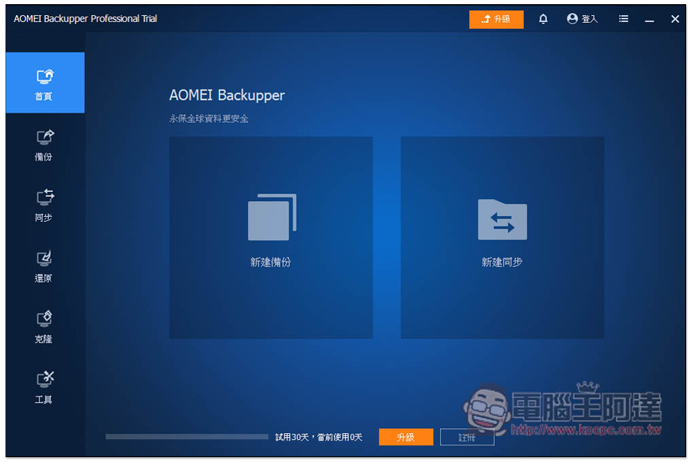 AOMEI Backupper 專業版限免！Windows 最強、最簡單好用的硬碟資料備份、同步和還原軟體 - 電腦王阿達