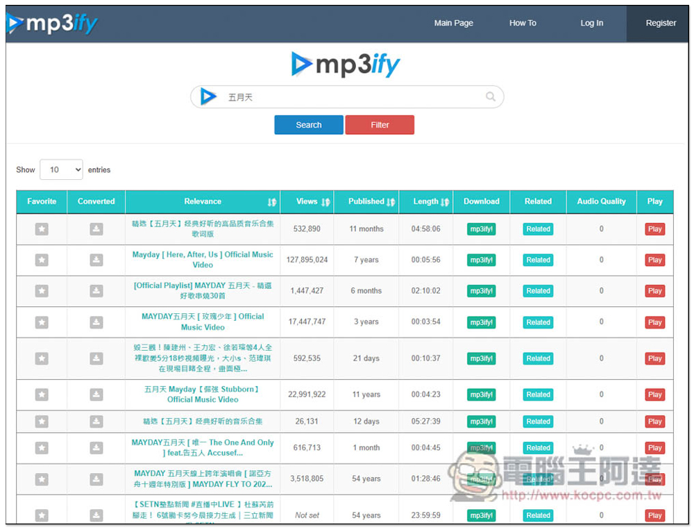 MP3ify 搜尋關鍵字即可下載 MP3 音樂，基於 YouTube 來源 - 電腦王阿達