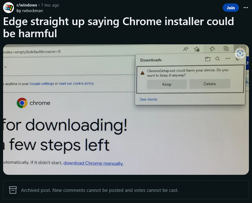 Microsoft Edge 被人發現將 Chrome 安裝檔判定成「潛在有害應用」，不過應該是意外 - 電腦王阿達