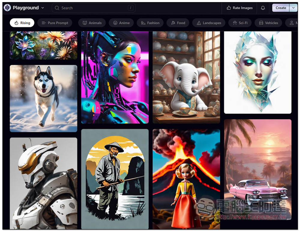 Playground AI 每日 1,000 張免費，生成圖片也能商用的 AI 繪圖線上工具 - 電腦王阿達