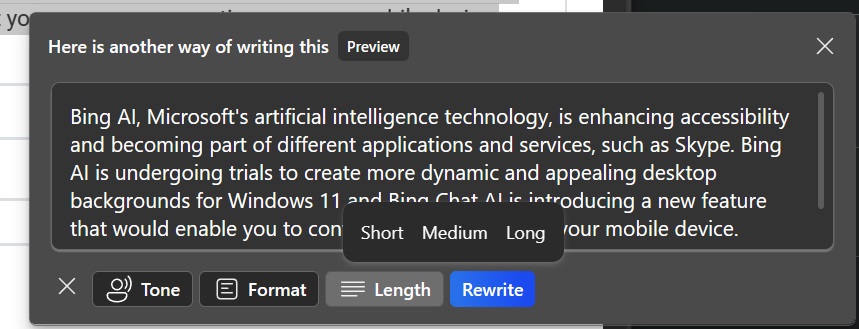 Microsoft Edge 正在測試一項全新「AI 寫作」功能，使用 ChatGPT 和 Bing AI - 電腦王阿達