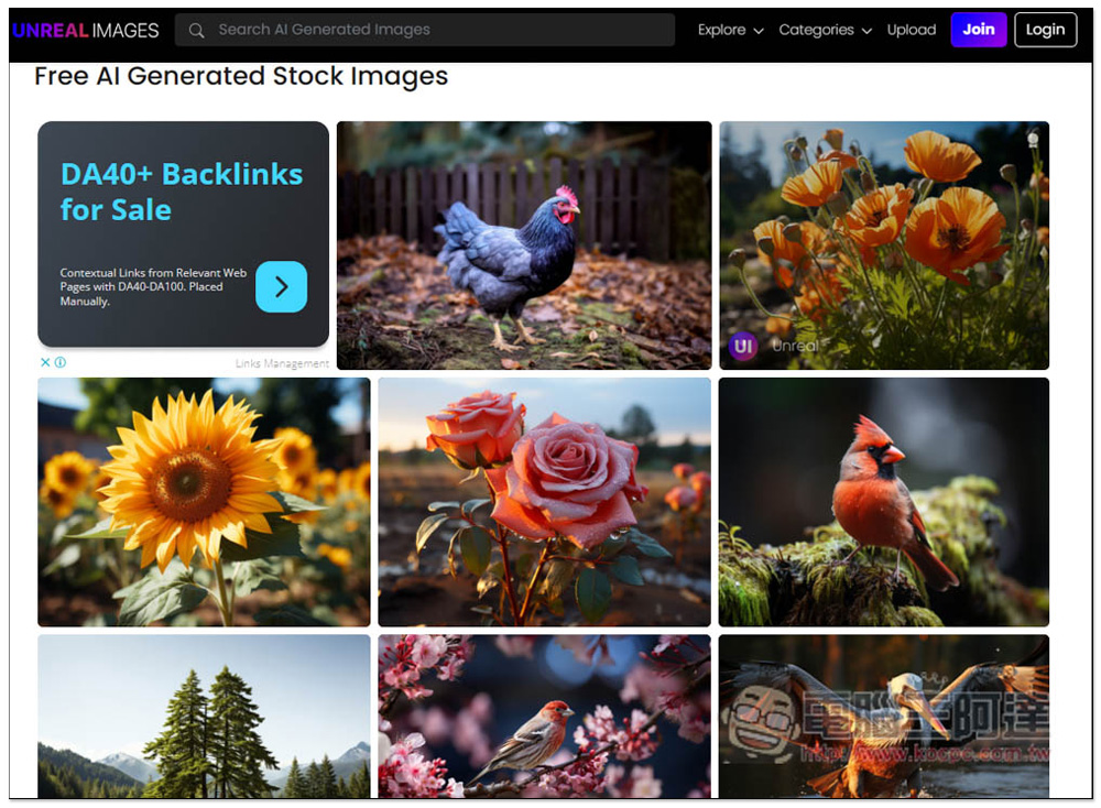 Unreal Images 提供大量由 AI 產生的圖片免費素材，允許商業用途且不用回饋連結 - 電腦王阿達