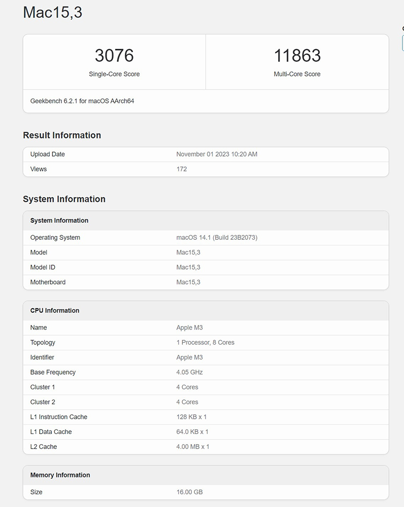 首筆標準版 M3 效能跑分現身 Geekbench，分數超越核心數更多的 M2 Pro - 電腦王阿達