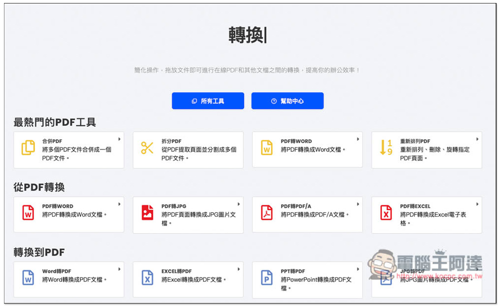 PDFWind 一站式 PDF 解決方案，轉檔、編輯、壓縮、加解密等都有，完全免費 - 電腦王阿達