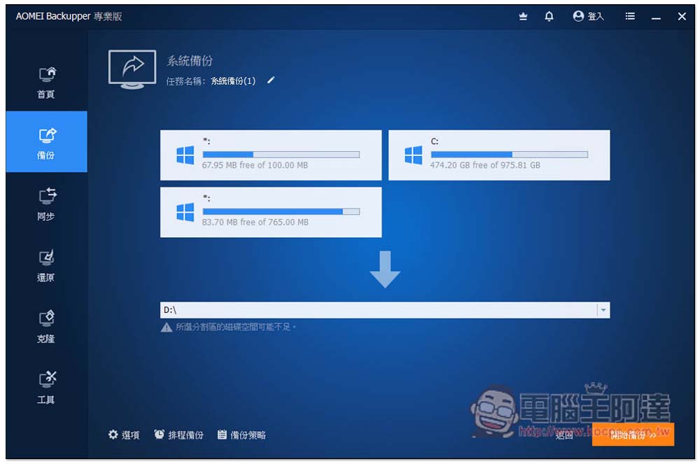 AOMEI Backupper Pro 限免！最好用的 Windows 系統備份、同步、克隆硬碟軟體 - 電腦王阿達