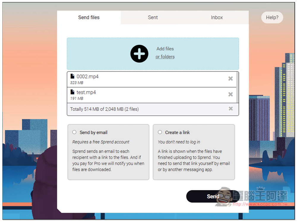 Sprend 單次最大支援 2GB、檔案保存一星期的免費網路傳檔服務 - 電腦王阿達