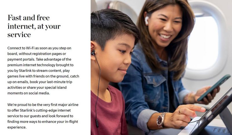美國夏威夷航空為乘客提供 Starlink 高速 Wi-Fi 網路服務，現在搭乘指定班機就能免費使用 - 電腦王阿達