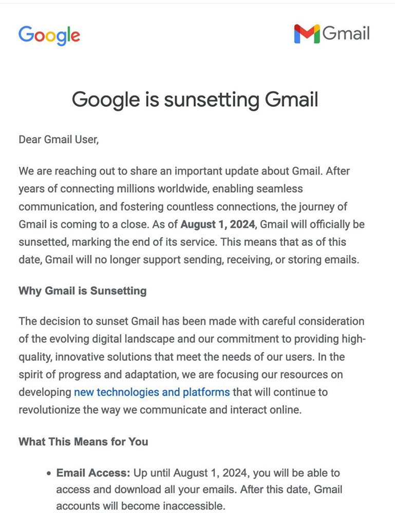 網傳 Gmail 即將於今年 8 月 1 日停止服務？別擔心，這是假消息 - 電腦王阿達