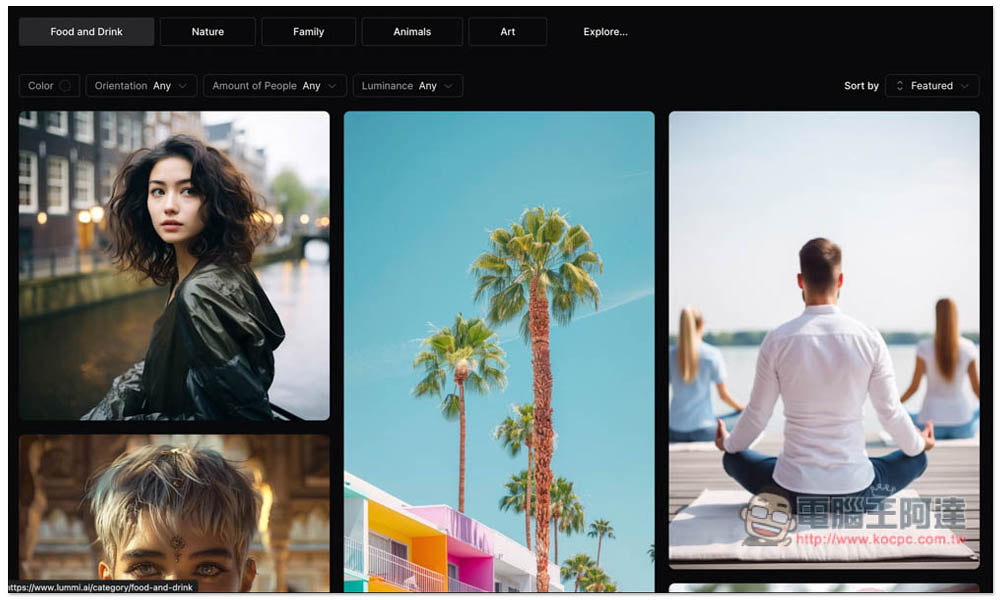 Lummi.ai 提供大量超高品質免費 AI 圖片素材，個人和商用皆可，每張圖片都會分享生成的 Prompt - 電腦王阿達