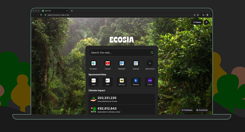 Ecosia 推出環保瀏覽器，速度快還能資助種樹、產生清潔能源 - 電腦王阿達