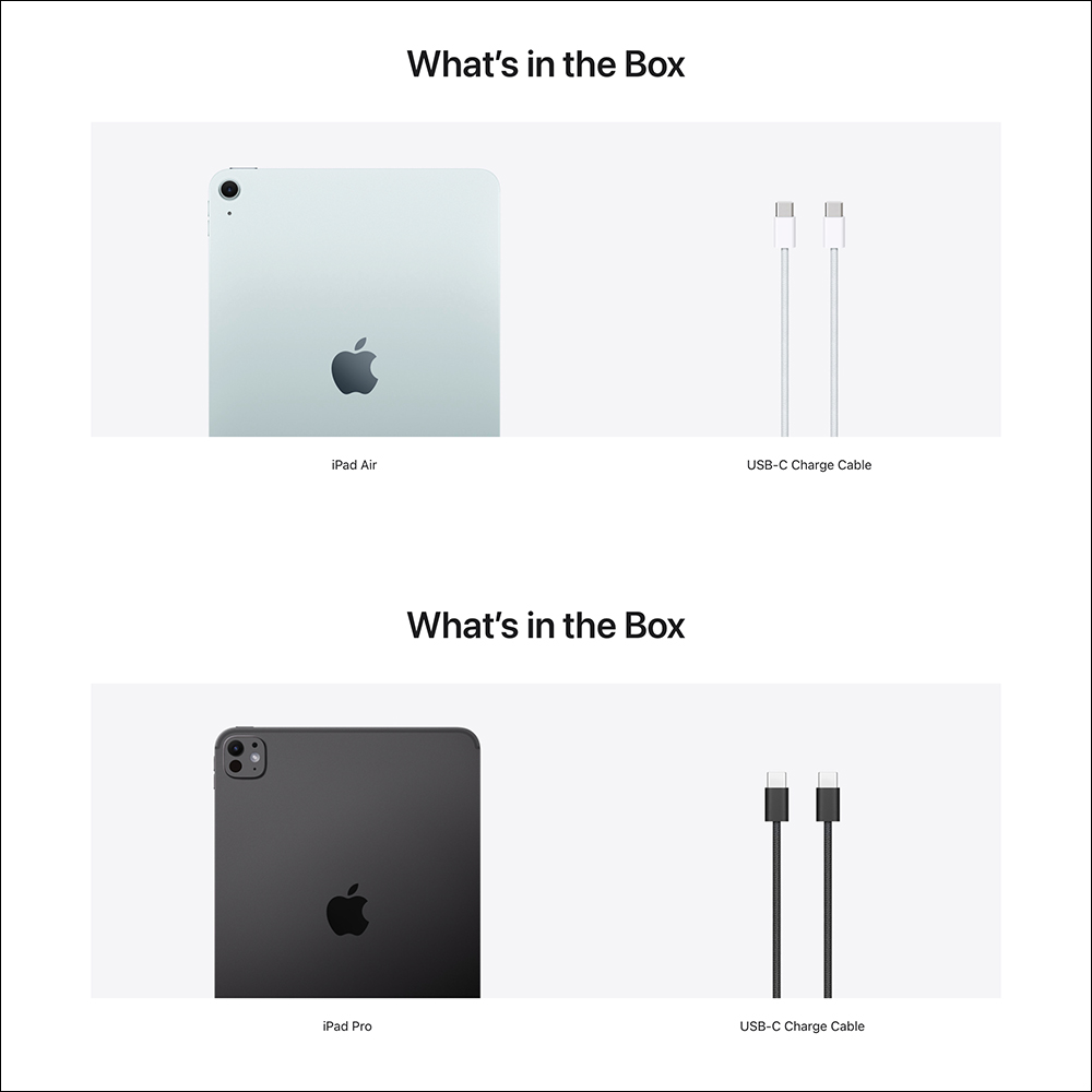 響應環保，全新 iPad Air 與 iPad Pro 盒裝將不再附贈經典蘋果貼紙，歐洲市場就連 USB-C 充電器也不附 - 電腦王阿達