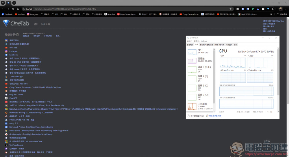 網頁插件「OneTab」，網頁倉鼠們必收的網頁插件 - 電腦王阿達