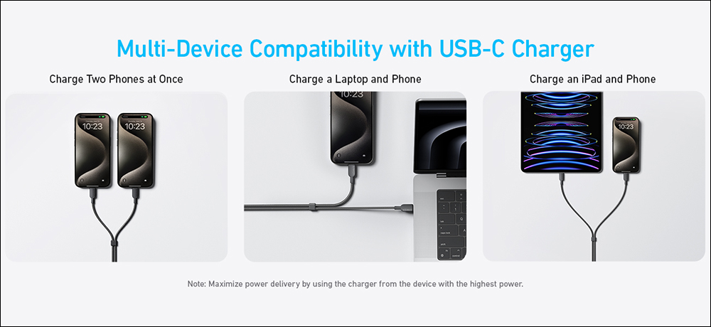 Anker 推出全新 2 合 1 的 USB-C 充電傳輸線，最大 140W 快速充電、支援自動調整充電功率，同時為兩台設備充電更省充電孔 - 電腦王阿達