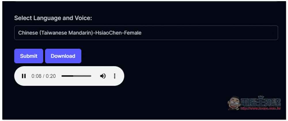 Luvvoice 線上文字轉語音免費服務，支援 70 種語言、超過 200 種聲音 - 電腦王阿達