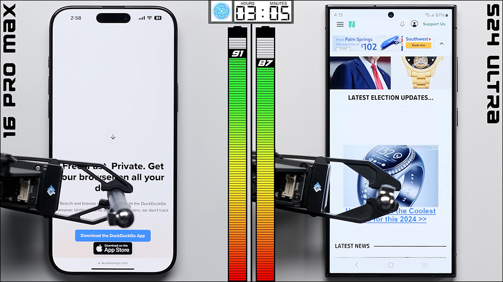 iPhone 16 Pro Max 與 Galaxy S24 Ultra 再次對決，電池續航實測結果出爐 - 電腦王阿達