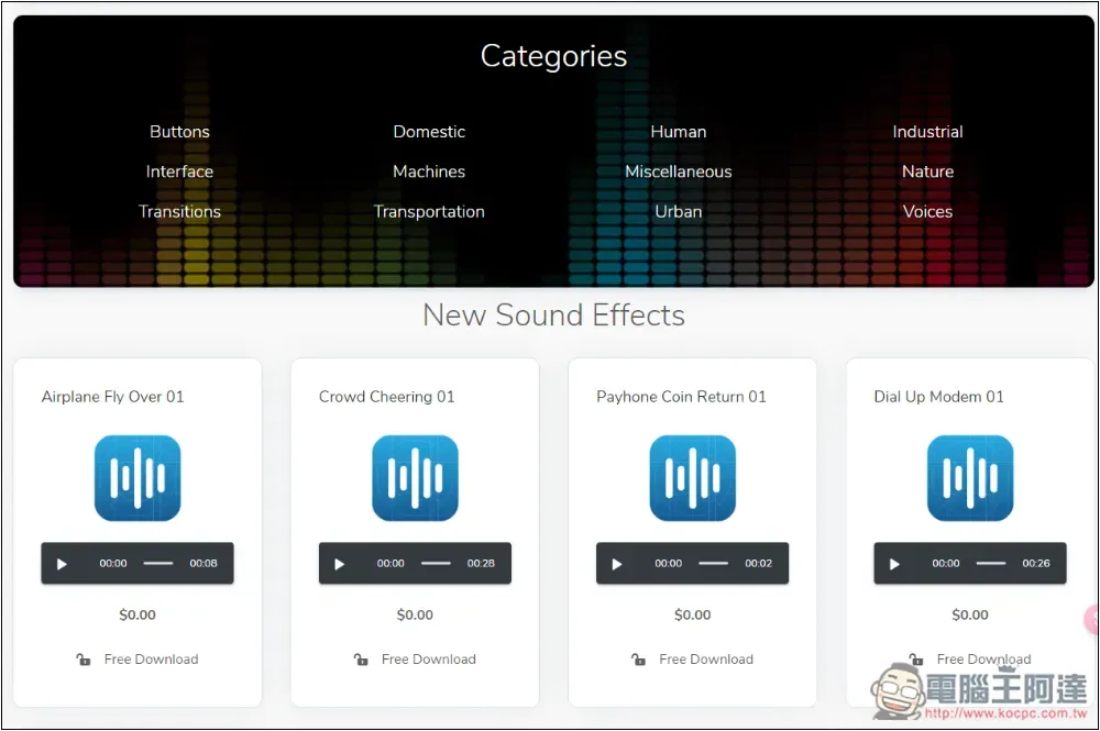 soundgator 大量高品質音效素材免費下載，使用時也無需附上來源 - 電腦王阿達